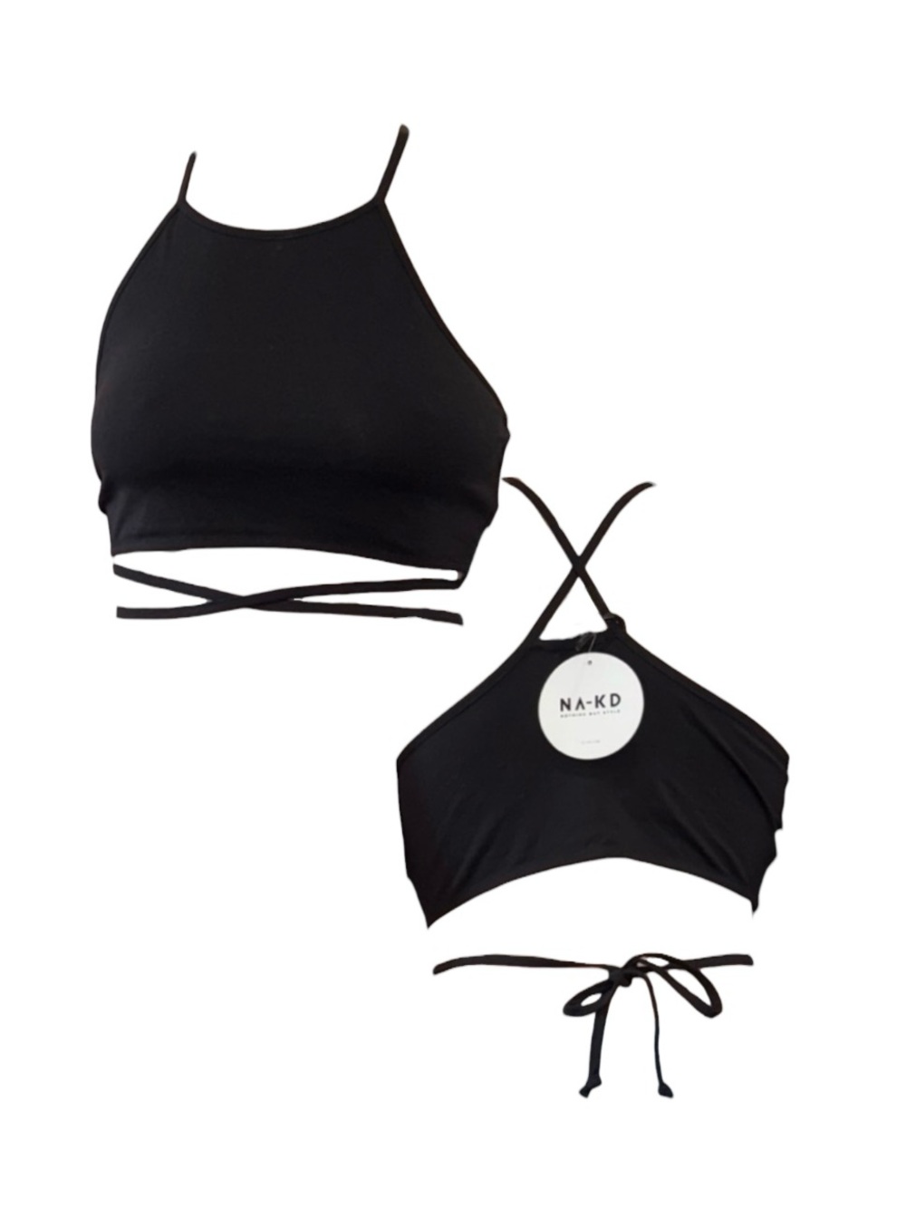 Black Strappy Crop Tank Top